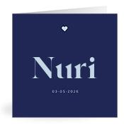 Geboortekaartje naam Nuri j3