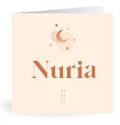 Geboortekaartje naam Nuria m1