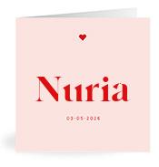 Geboortekaartje naam Nuria m3