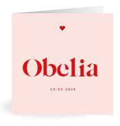 Geboortekaartje naam Obelia m3