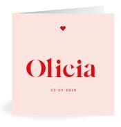 Geboortekaartje naam Olicia m3