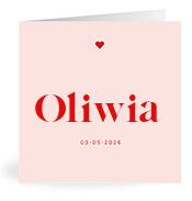 Geboortekaartje naam Oliwia m3