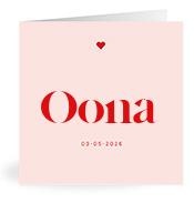 Geboortekaartje naam Oona m3
