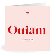 Geboortekaartje naam Ouiam m3