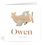 Geboortekaartje naam Owen j1