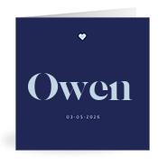 Geboortekaartje naam Owen j3