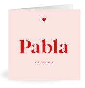 Geboortekaartje naam Pabla m3
