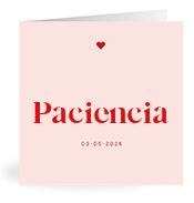 Geboortekaartje naam Paciencia m3