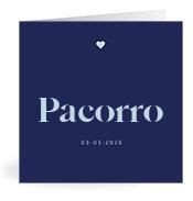 Geboortekaartje naam Pacorro j3