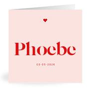 Geboortekaartje naam Phoebe m3