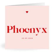 Geboortekaartje naam Phoenyx m3