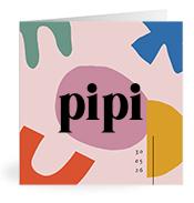 Geboortekaartje naam Pipi m2