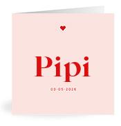 Geboortekaartje naam Pipi m3