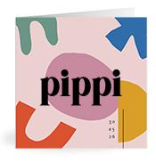 Geboortekaartje naam Pippi m2