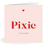 Geboortekaartje naam Pixie m3