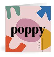Geboortekaartje naam Poppy m2