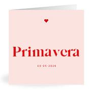 Geboortekaartje naam Primavera m3