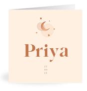 Geboortekaartje naam Priya m1
