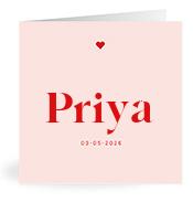 Geboortekaartje naam Priya m3