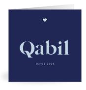 Geboortekaartje naam Qabil j3