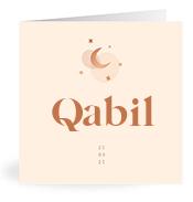 Geboortekaartje naam Qabil m1