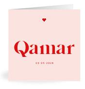 Geboortekaartje naam Qamar m3