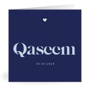 Geboortekaartje naam Qaseem j3