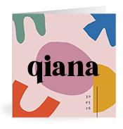 Geboortekaartje naam Qiana m2
