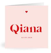 Geboortekaartje naam Qiana m3