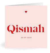 Geboortekaartje naam Qismah m3