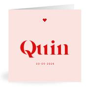 Geboortekaartje naam Quin m3