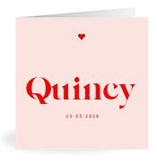 Geboortekaartje naam Quincy m3
