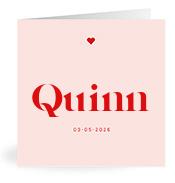 Geboortekaartje naam Quinn m3