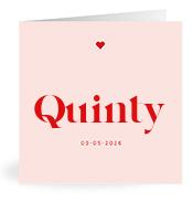 Geboortekaartje naam Quinty m3