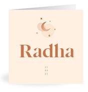 Geboortekaartje naam Radha m1