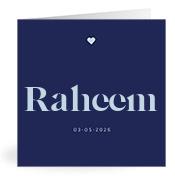 Geboortekaartje naam Raheem j3