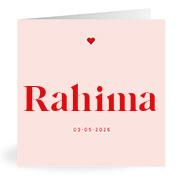 Geboortekaartje naam Rahima m3