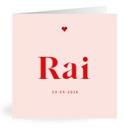 Geboortekaartje naam Rai m3