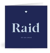 Geboortekaartje naam Raid j3