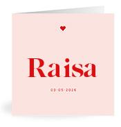 Geboortekaartje naam Raisa m3