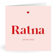 Geboortekaartje naam Ratna m3