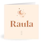 Geboortekaartje naam Raula m1