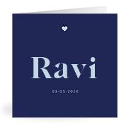 Geboortekaartje naam Ravi j3