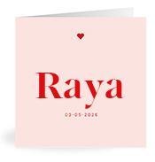 Geboortekaartje naam Raya m3