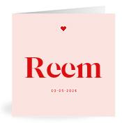 Geboortekaartje naam Reem m3