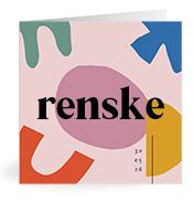 Geboortekaartje naam Renske m2