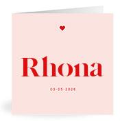 Geboortekaartje naam Rhona m3