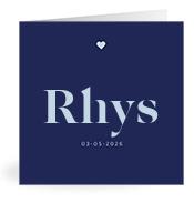 Geboortekaartje naam Rhys j3