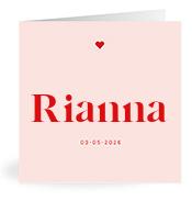 Geboortekaartje naam Rianna m3