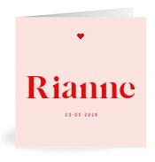 Geboortekaartje naam Rianne m3